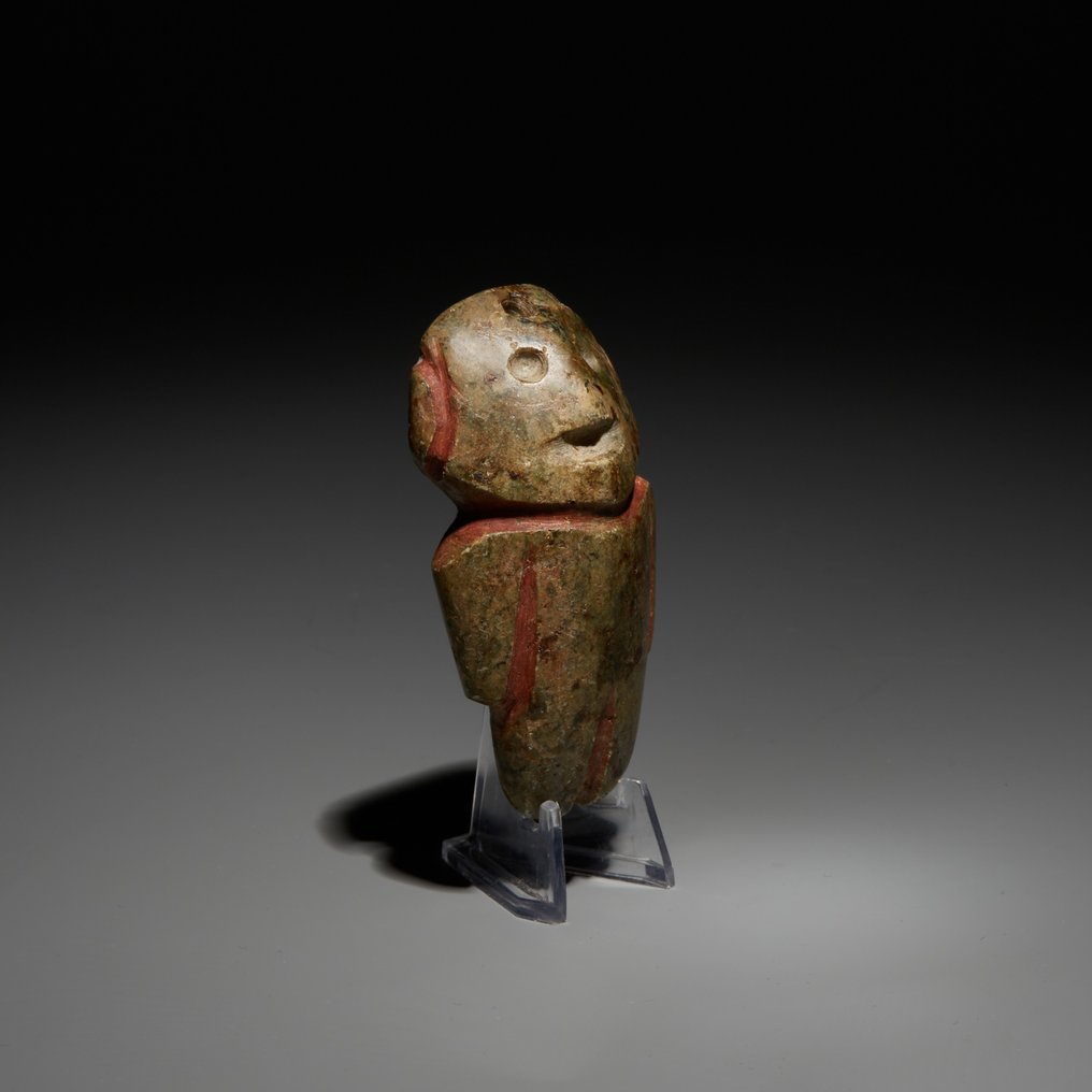 Mezcala, Estado de Guerrero, Mexico Stone Anthropomorphic Idol. 300-100 BC. 7.6 cm height. Spanish Import License. #1.2