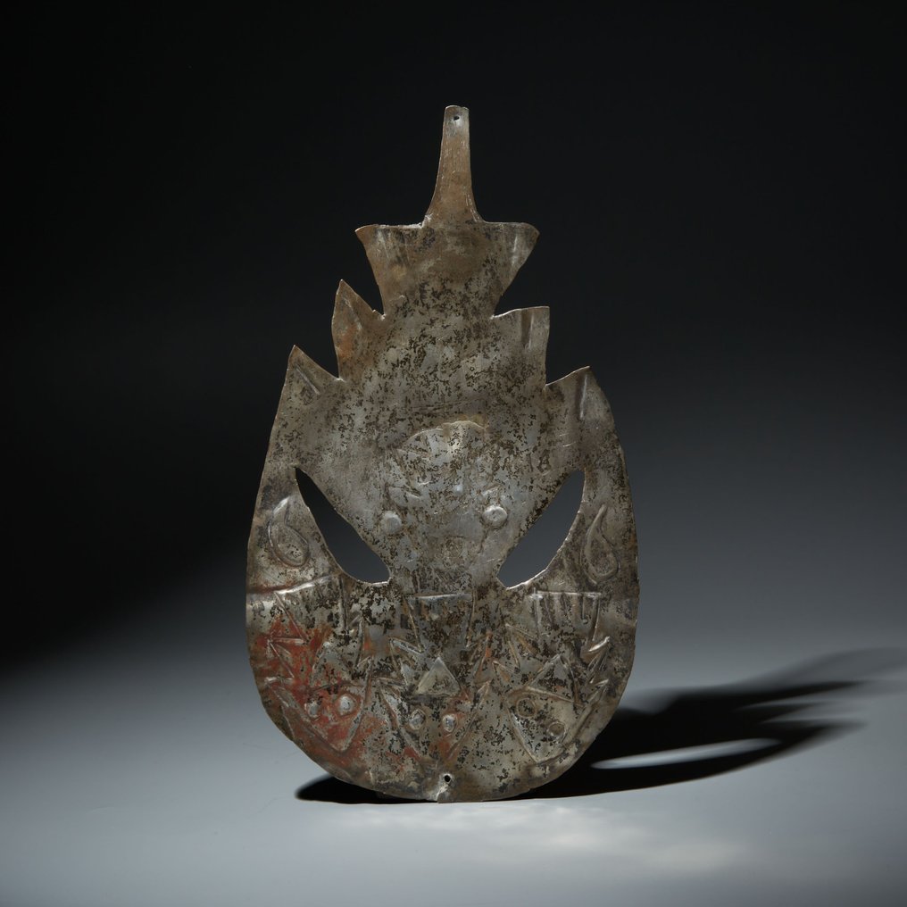 Inca Ezüst Tupus. 1100-1400 i.sz. 24,4 cm magas. Spanyol behozatali engedély. #1.1