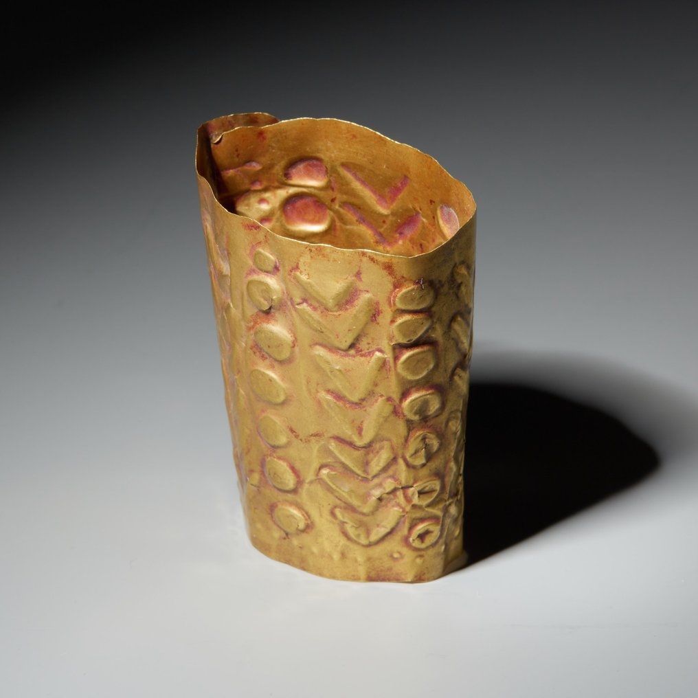 Chancay 文化 金 容器。公元800-1000年。5.5厘米。西班牙进口许可证。 #3.2