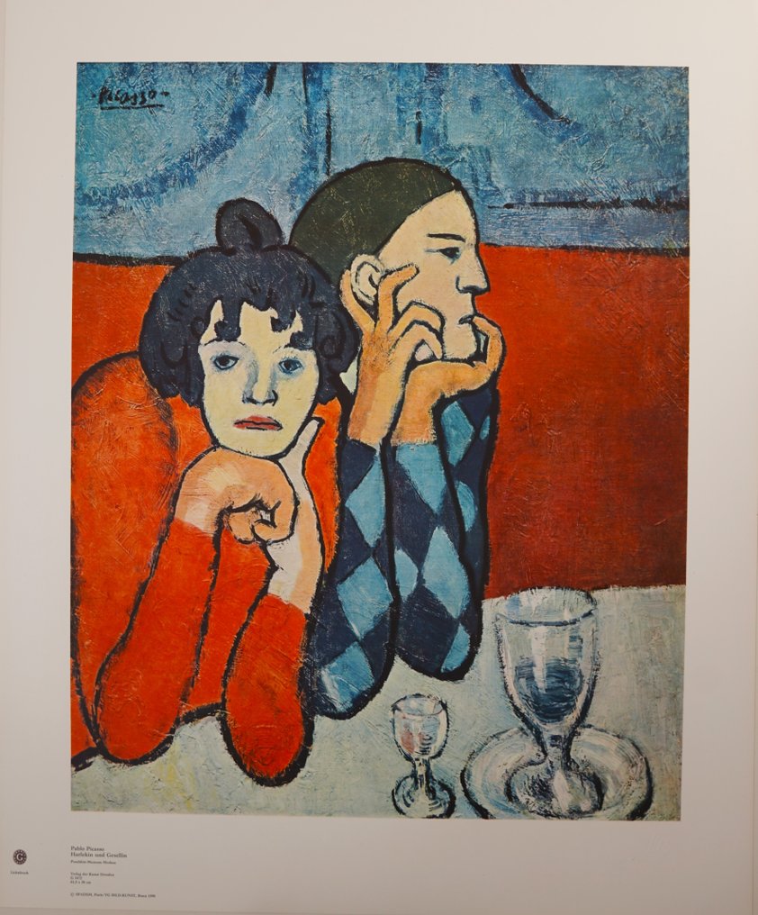 Pablo Picasso (1881-1973) - Harlekin und Gesellin (1901) #1.1