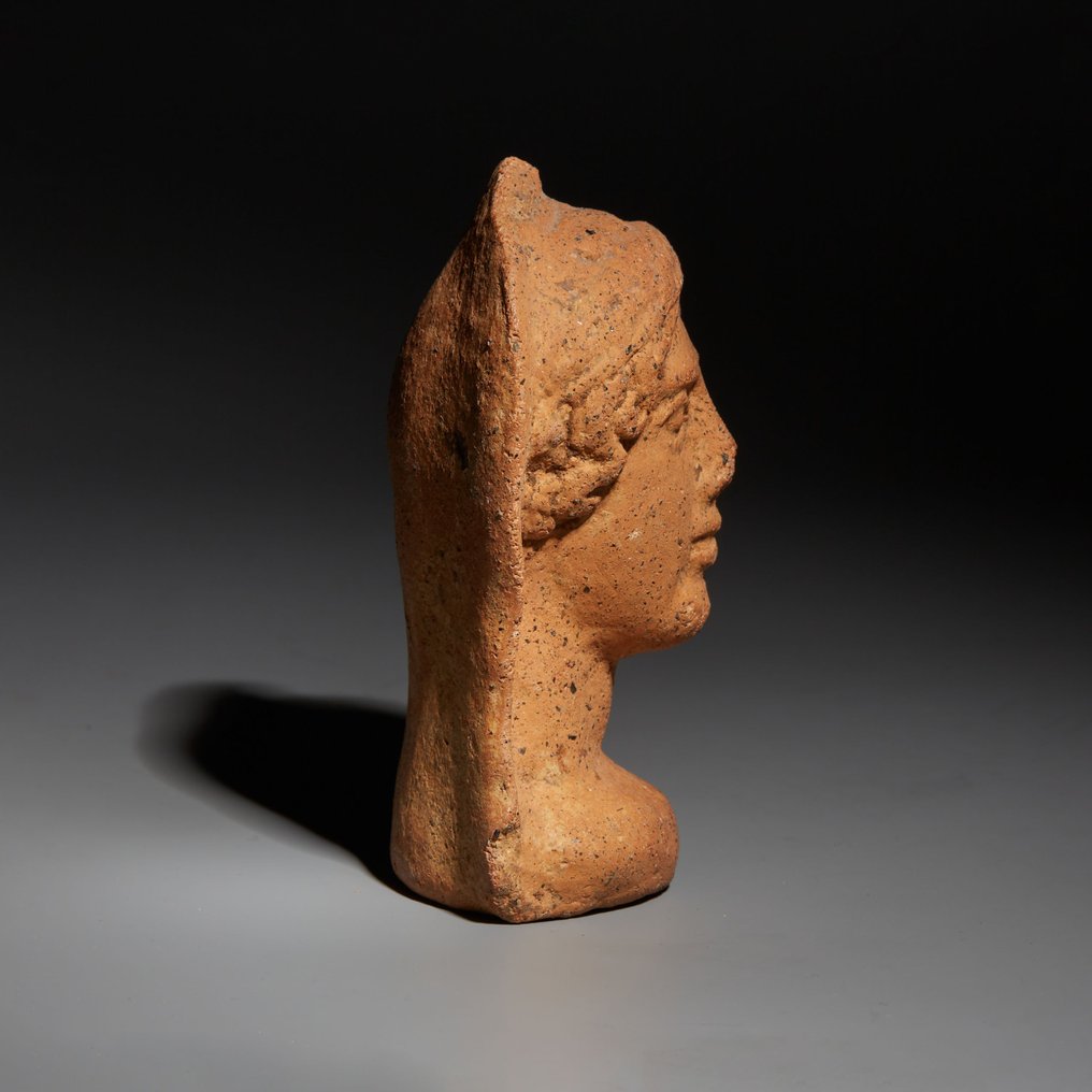 Etrusco Alfarería Ofrenda votiva en forma de rostro. Siglo IV a.C. 10,5 cm de altura #2.1