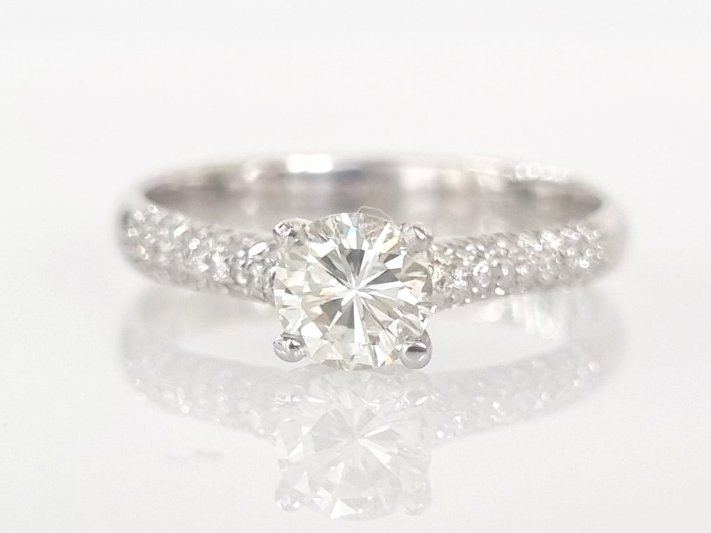 Inel de logodnă Aur alb Diamant #1.1