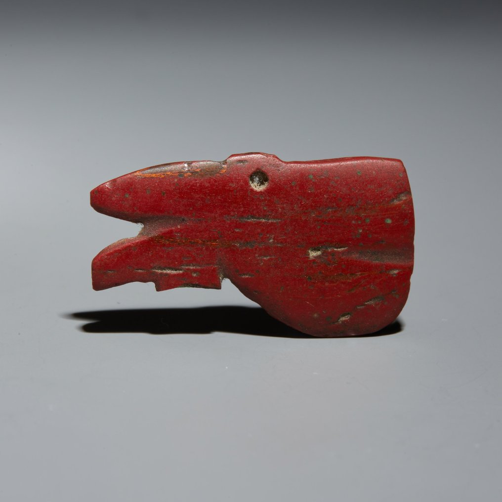 古埃及 碧玉 乌贾特护身符。晚期，公元前 664 - 332 年。 3.5 厘米长。  (没有保留价) #1.1