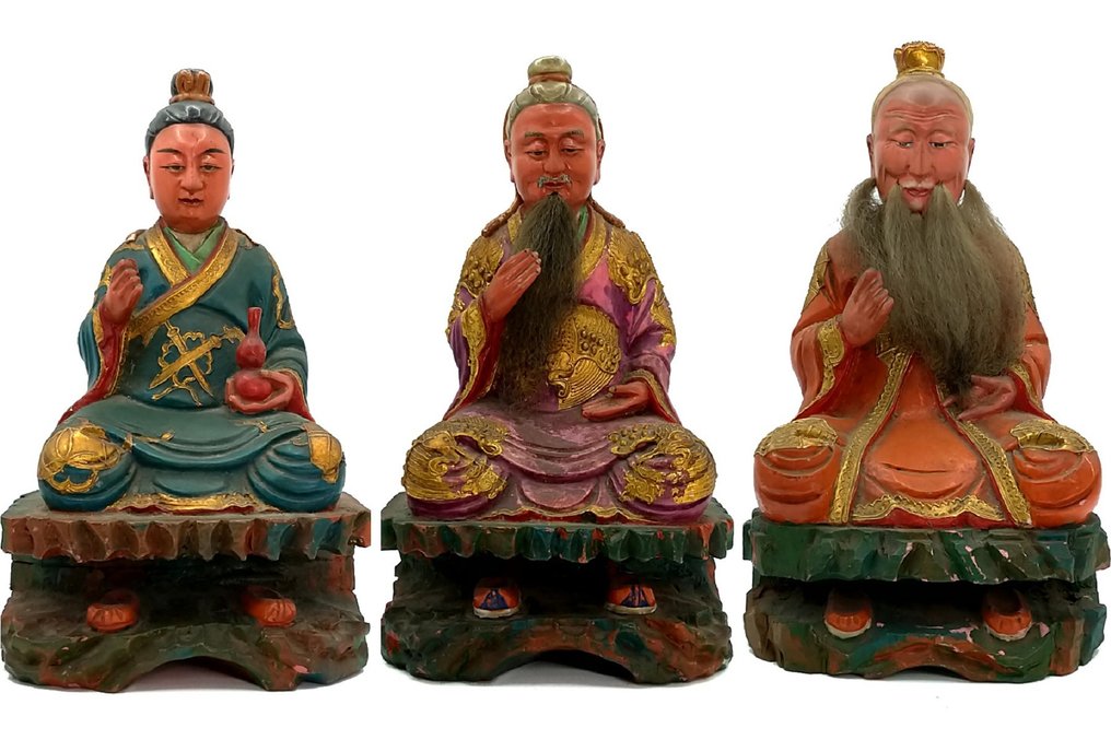 Trinity Mythical Daoist Masters - Trä - Kina #1.1
