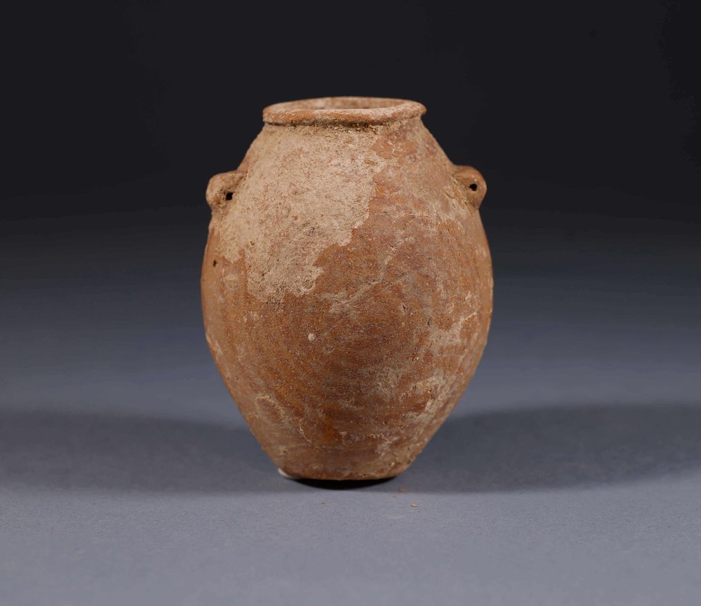 Antiguo Egipto Terracota Predynastic Nagada II Period  (3500-3200 B.C). Jar with report. - 10 cm #2.1