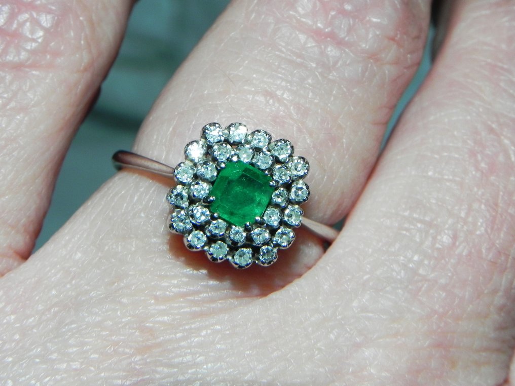 Ring Gelbgold Smaragd - Diamant #2.1