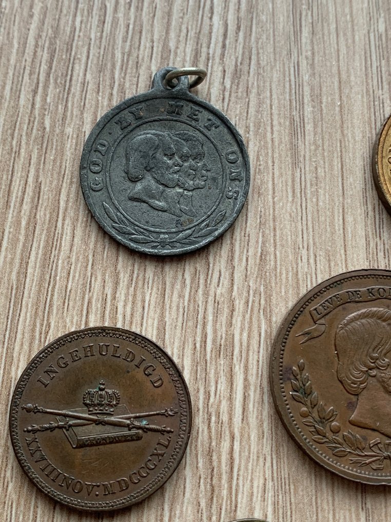 荷兰. Lot van 9 medailles Willem II en Willem III #2.1