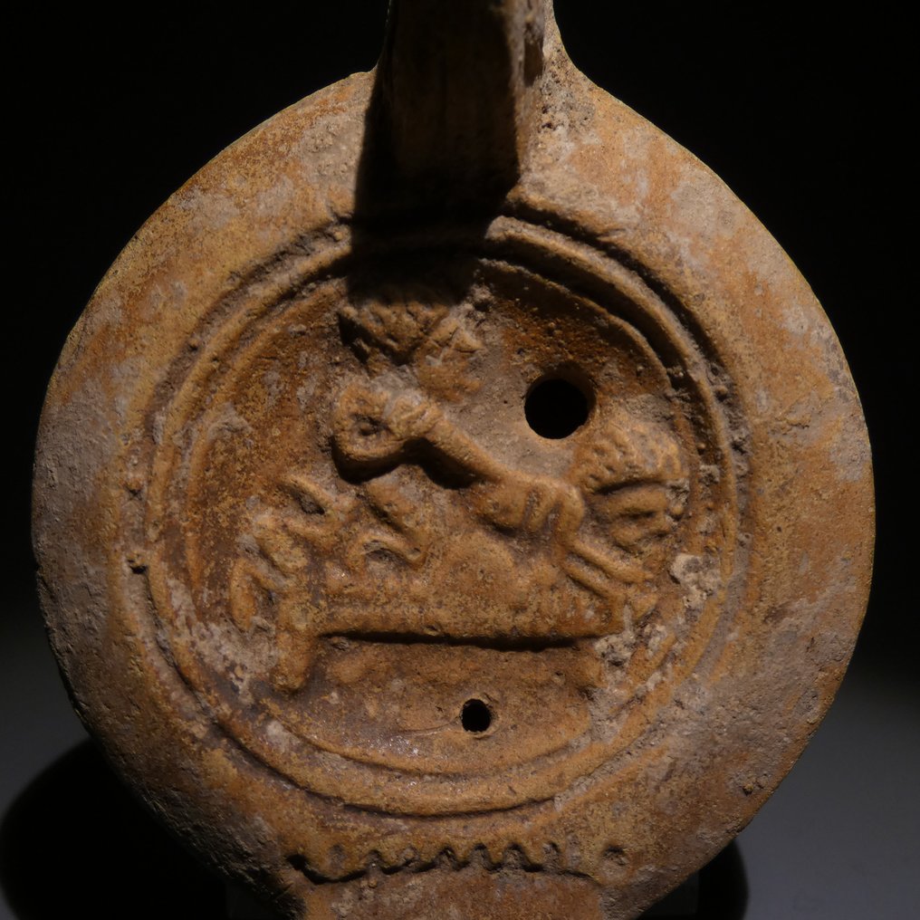 Römisches Reich Terracotta Erotische Öllampe. 9,6 cm L. 1. – 2. Jahrhundert n. Chr. #1.2