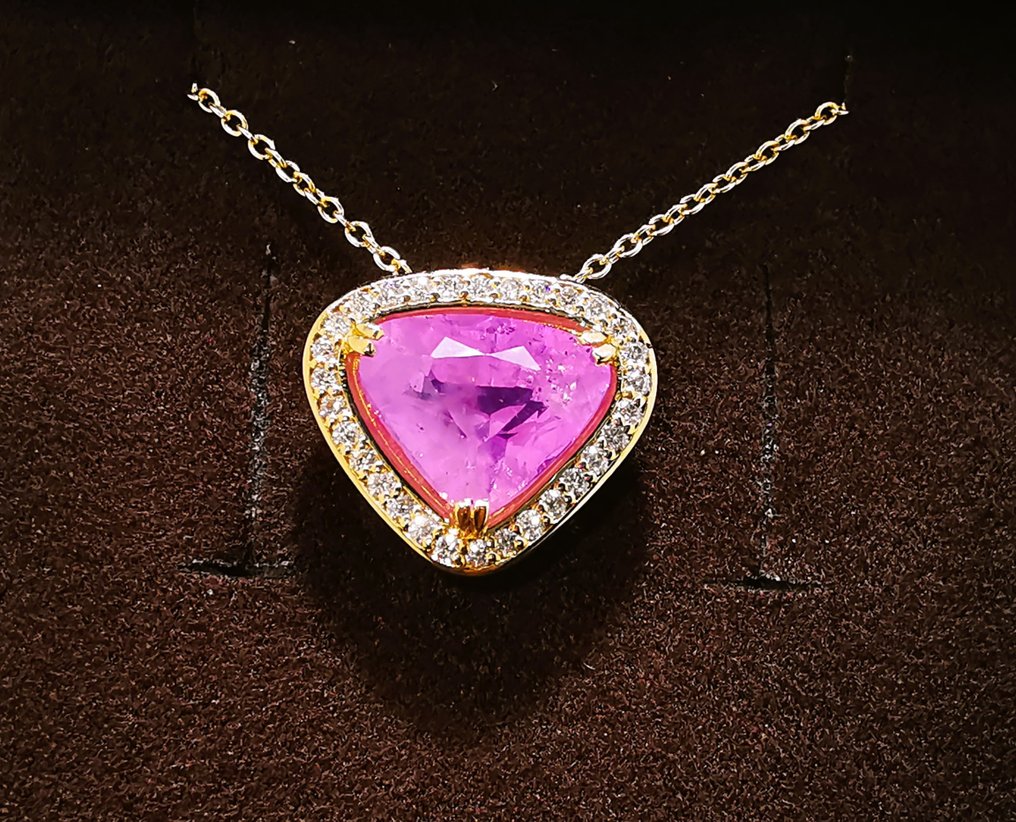 Halskette mit Anhänger Roségold Saphir - Diamant #2.1