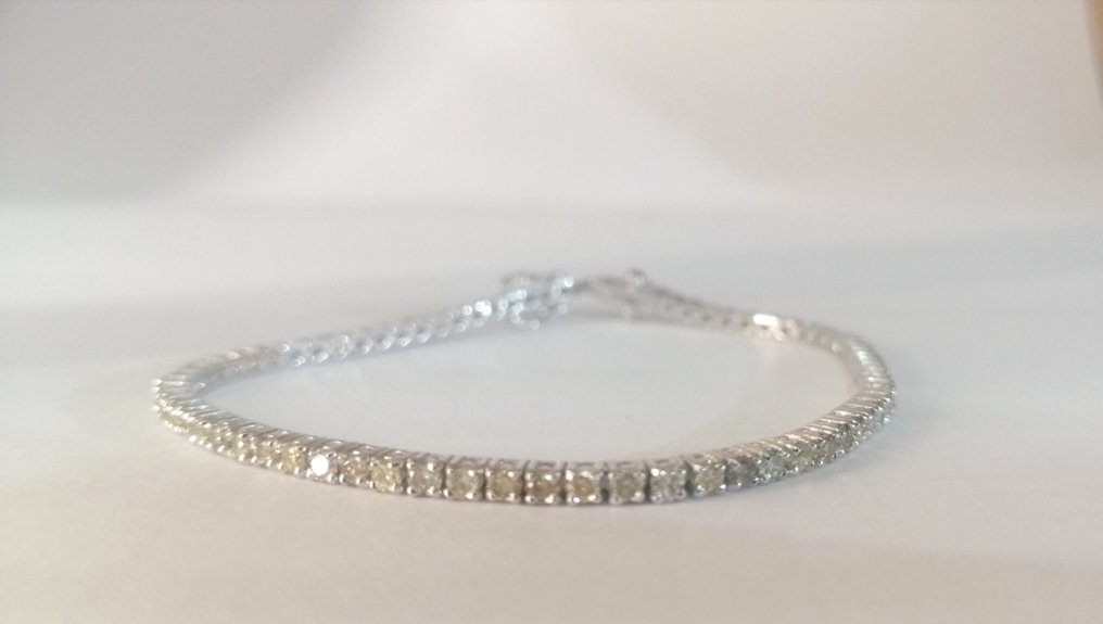 Bracelet Or blanc -  3.04ct. tw. Diamant  (Naturelle) #2.2