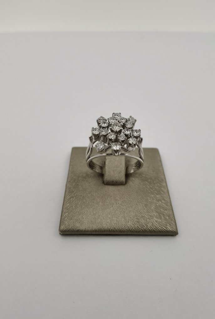 戒指 - 14K包金 白金 钻石 - 钻石 #1.2