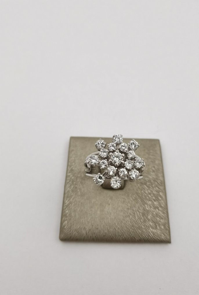 Anello - 14 carati Oro bianco Diamante - Diamante #2.1