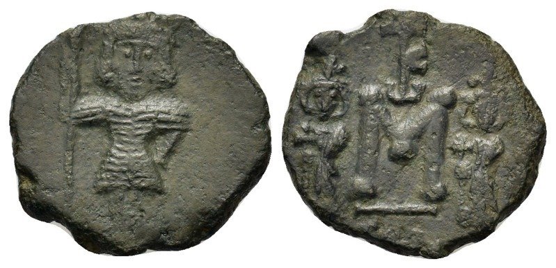 Impreiul Bizantin. Constantin al IV-lea Pogonatus (AD 668-685). Follis Syracuse, AD 672-7 *Scarce and with good condition for the type* #1.1