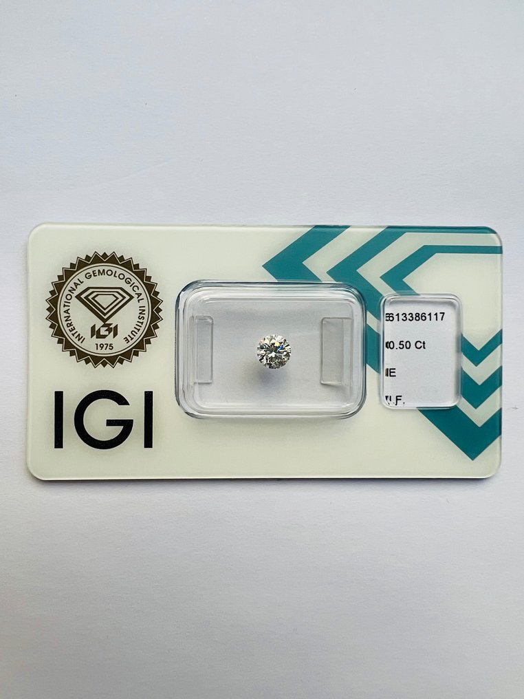 1 pcs Diamant  (Natürlich)  - 0.50 ct - E - IF - International Gemological Institute (IGI) - Ex Ex Ex #1.1
