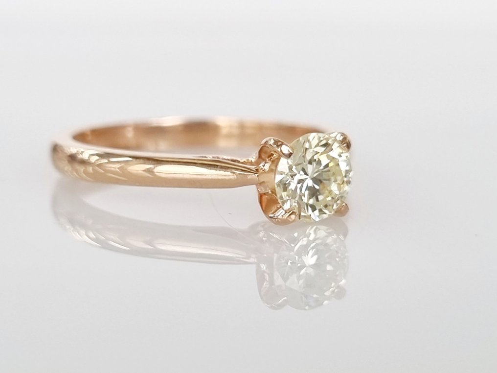 Engagement ring - 14 kt. Rose gold -  0.58ct. tw. Diamond  (Natural) #2.1