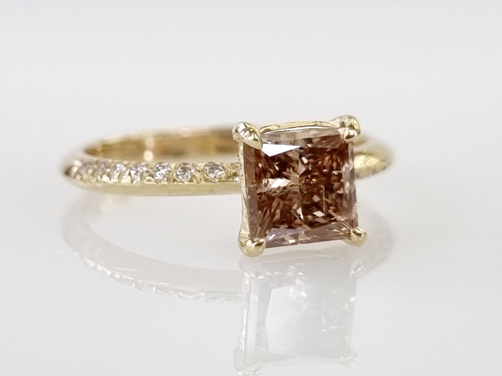 订婚戒指 - 14K包金 黄金 -  1.09ct. tw. 钻石  (天然) #2.1