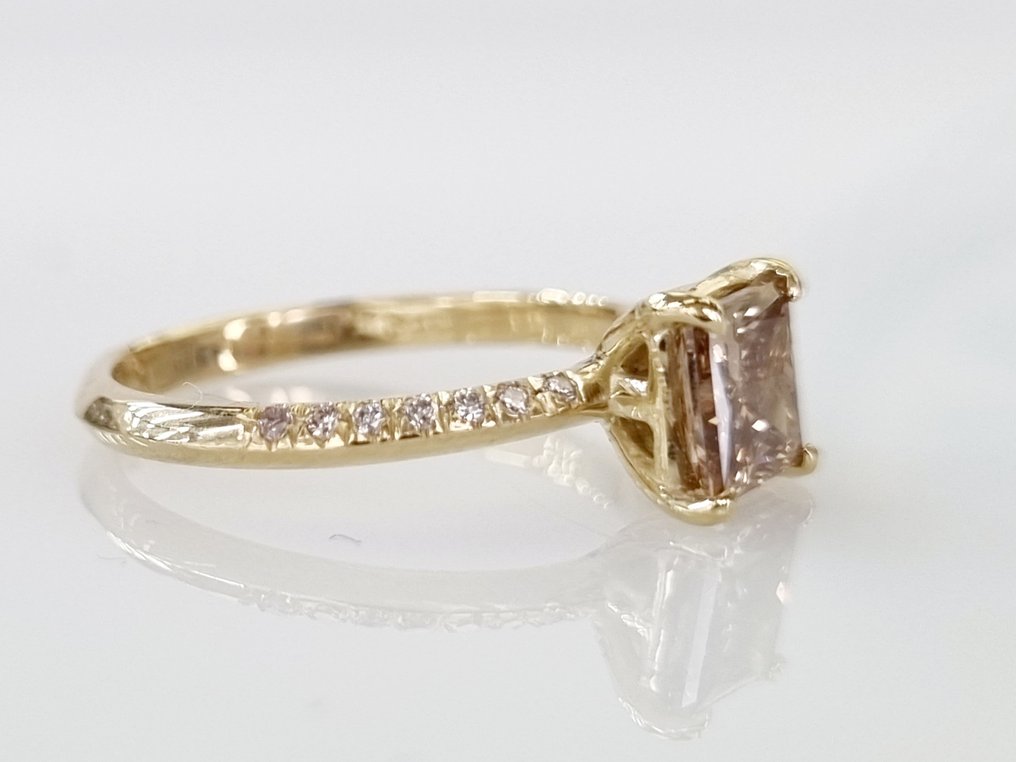 Verlobungsring - 14 kt Gelbgold -  1.09 tw. Diamant  (Natürlich)  #2.2