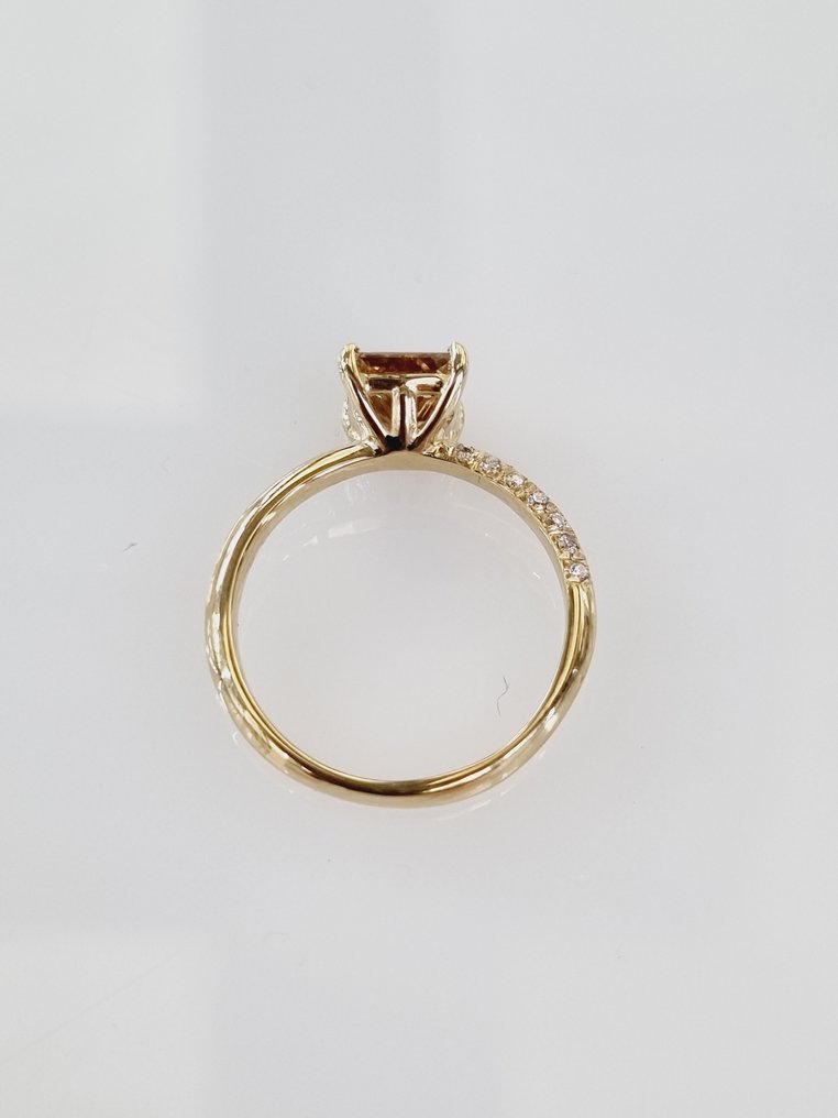 Jegygyűrű - 14 kt. Sárga arany -  1.09 tw. Gyémánt  (Természetes) #3.1