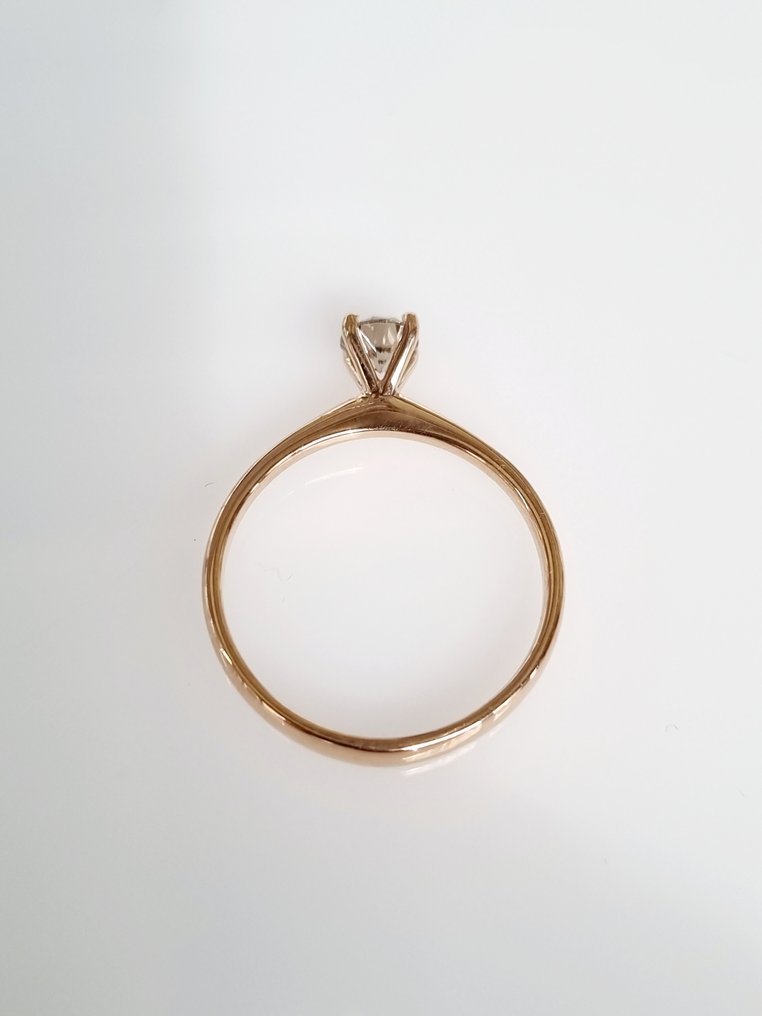 訂婚戒指 - 14 克拉 玫瑰金 -  0.43 tw. 鉆石  (天然) #3.1