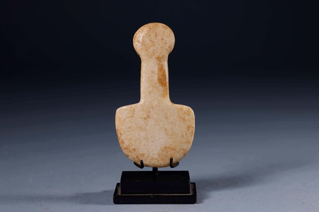 Bronsealderen Marmor Anatolian Kusura Type, Idol med spansk eksportlisens - 10.5 cm #3.2