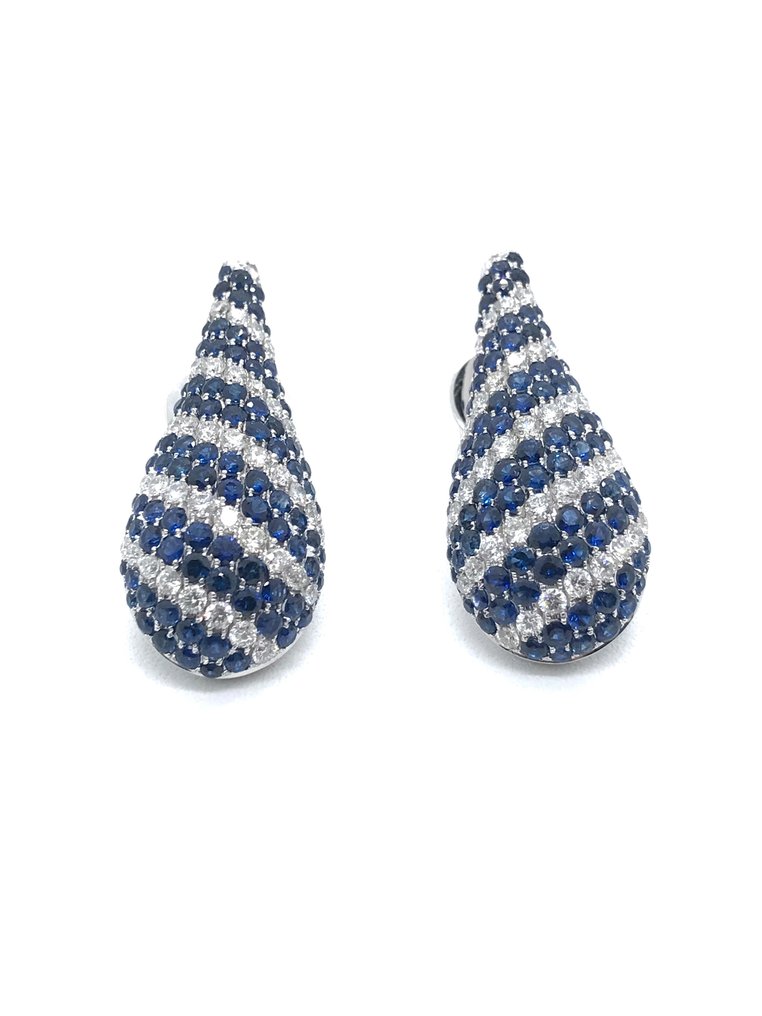 Earrings White gold Sapphire - Diamond #3.2
