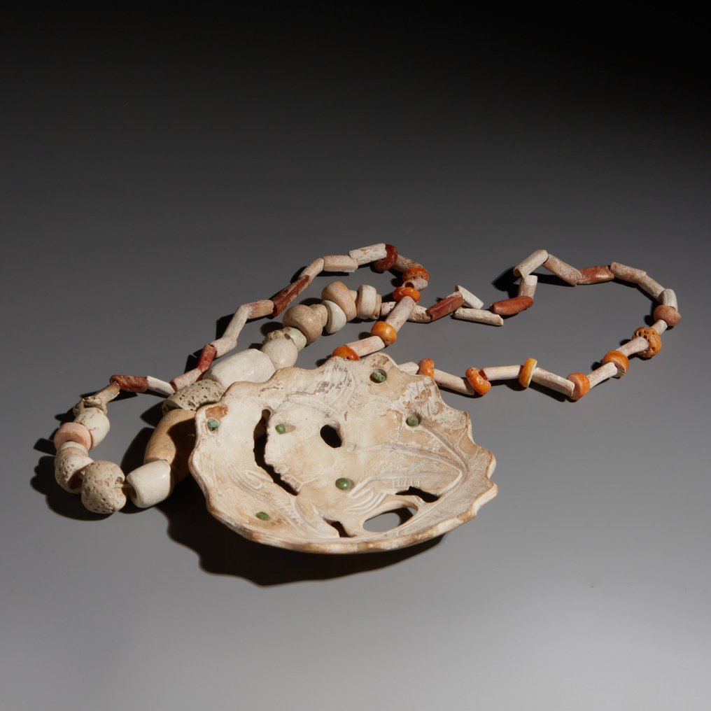 Mayan Terrakotta Fontos nyaklánc. 250-900 AD. 35 cm magas. Spanyol importengedély. #4.3