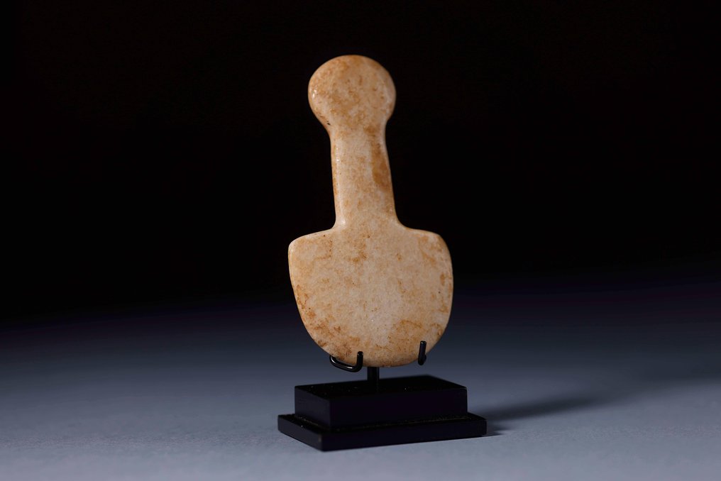 Bronsealderen Marmor Anatolian Kusura Type, Idol med spansk eksportlisens - 10.5 cm #2.2