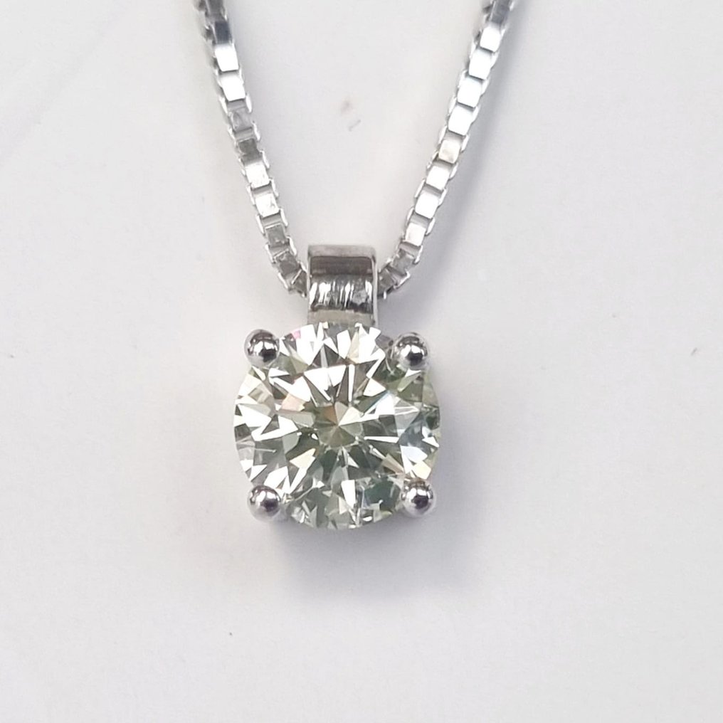 Collar con colgante - 14 quilates Oro blanco -  0.57ct. tw. Diamante  (Natural) #1.1
