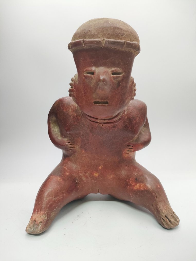 Präkolumbianisch. Nayarit Sitzende weibliche Figur - Mit spanischer Importlizenz. Statue #2.1