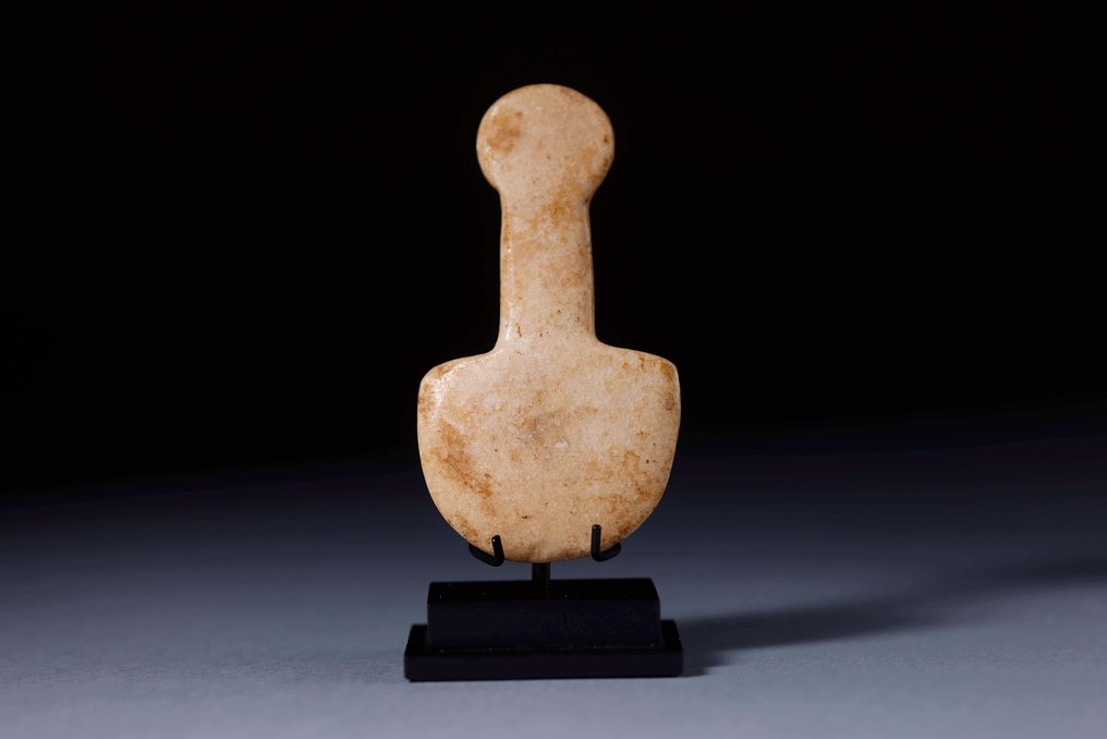 Bronsealderen Marmor Anatolian Kusura Type, Idol med spansk eksportlisens - 10.5 cm #3.1