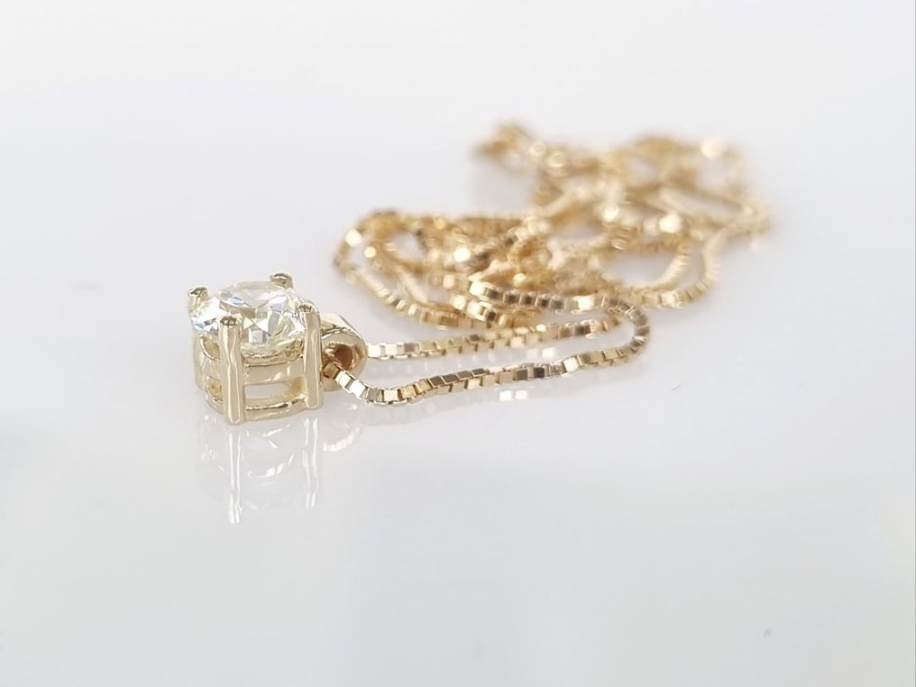 Halskette mit Anhänger - 14 kt Gelbgold -  0.65ct. tw. Diamant  (Natürlich) #2.3