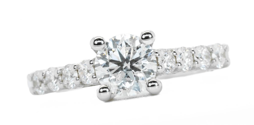 Ring - 18 karat Hvitt gull -  1.50 tw. Diamant  (Naturlig) - Diamant #1.1