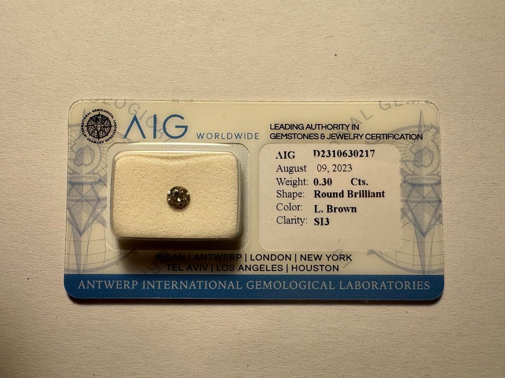 1 pcs Diamant  (Natürlich)  - 0.30 ct - SI3 - Gemological Institute of America (GIA) #1.3