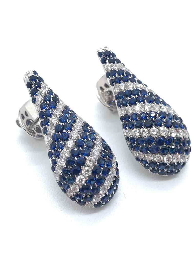 Earrings White gold Sapphire - Diamond #3.1