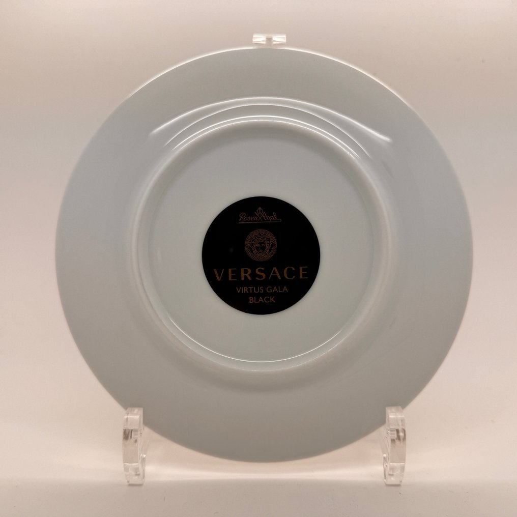Rosenthal - Versace - Plat - Brotteller - 17 cm Virtus Gala Black schwarz Gold - Porcelaine - Neuf #3.2