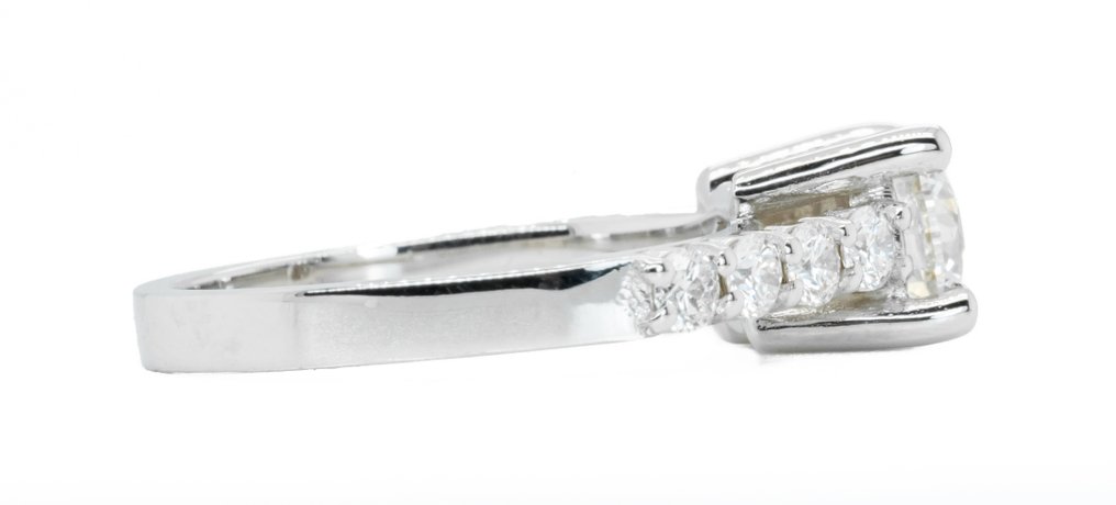 Anel - 18 K Ouro branco -  1.50 tw. Diamante  (Natural) - Diamante #3.1