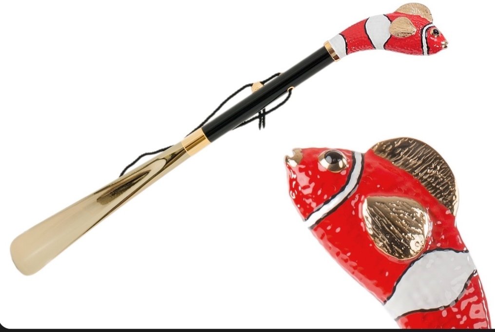 PASSOTI EKSKLUZYWNA RÓŻKA DO RYB CZERWONEJ RYBY Kość - PASSOTI EXCLUSIVE RED FISH SHOEHORN - 4 cm - 4 cm - 55 cm -  (1) #1.1
