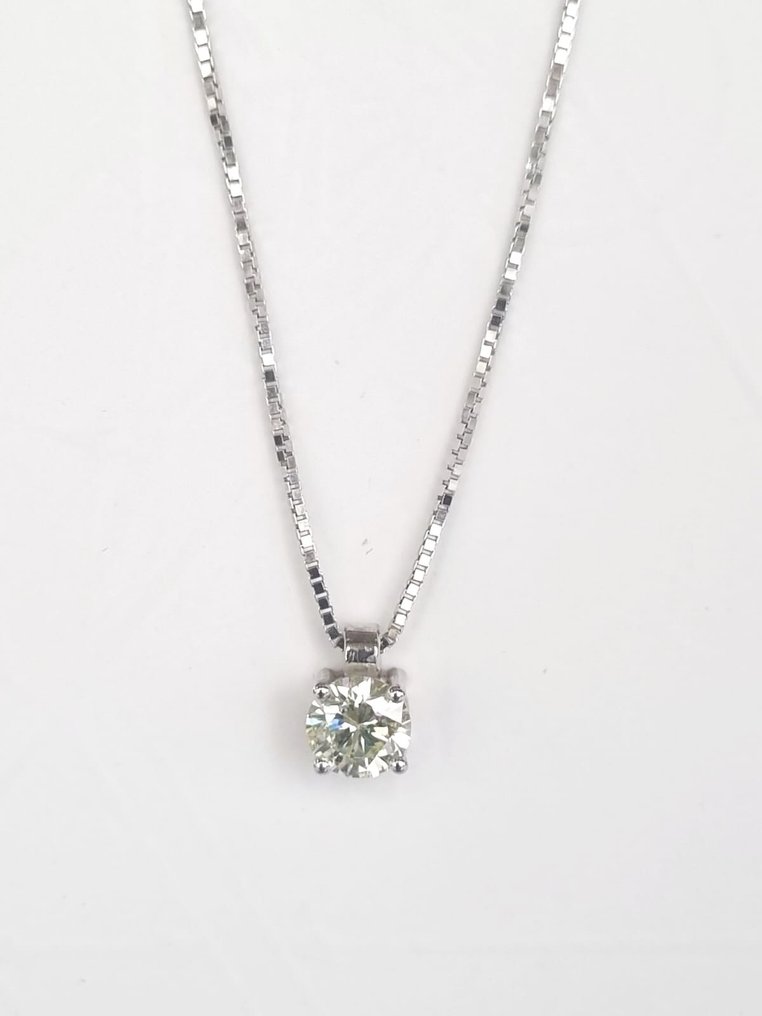Collar con colgante - 14 quilates Oro blanco -  0.57ct. tw. Diamante  (Natural) #2.1