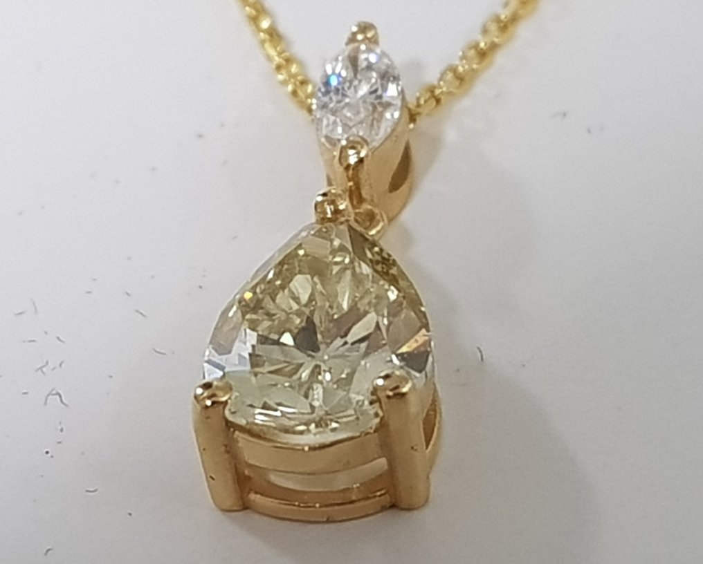 Κολιέ με μενταγιόν - 18 καράτια Κίτρινο χρυσό -  1.74ct. tw. Κίτρινο Διαμάντι (Φυσικού χρώματος) - Διαμάντι #3.2