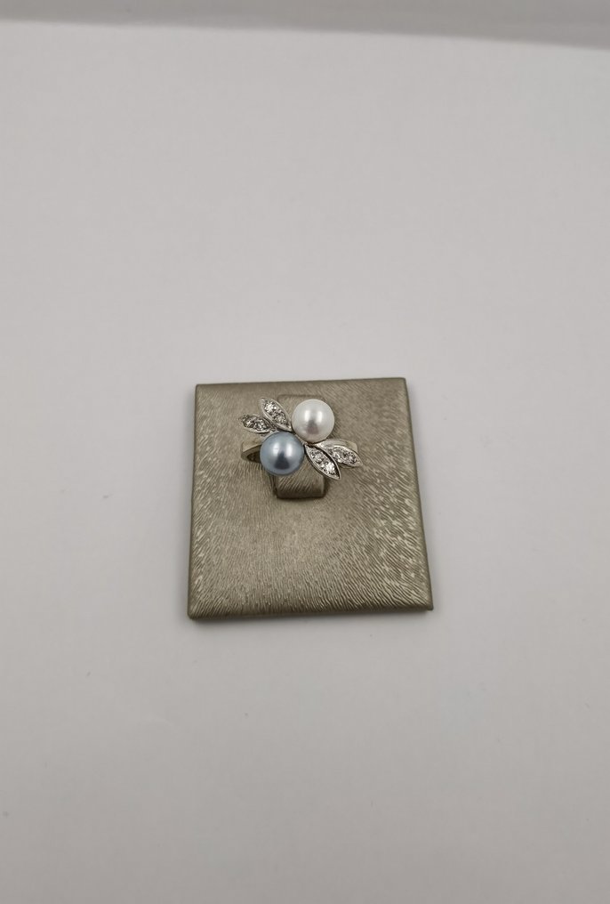 Anillo - 14 quilates Oro blanco - Diamante  #1.2