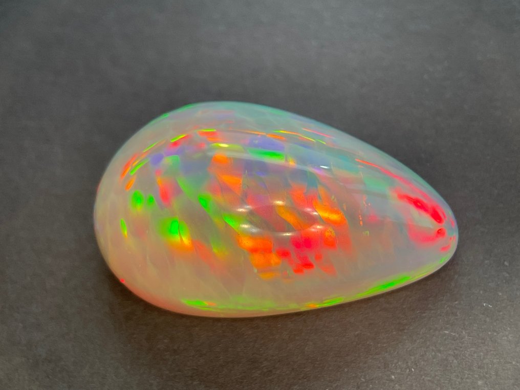 Gris (Orange) + Jeu de couleurs (Vives) opale de cristal - 13.62 ct #3.1