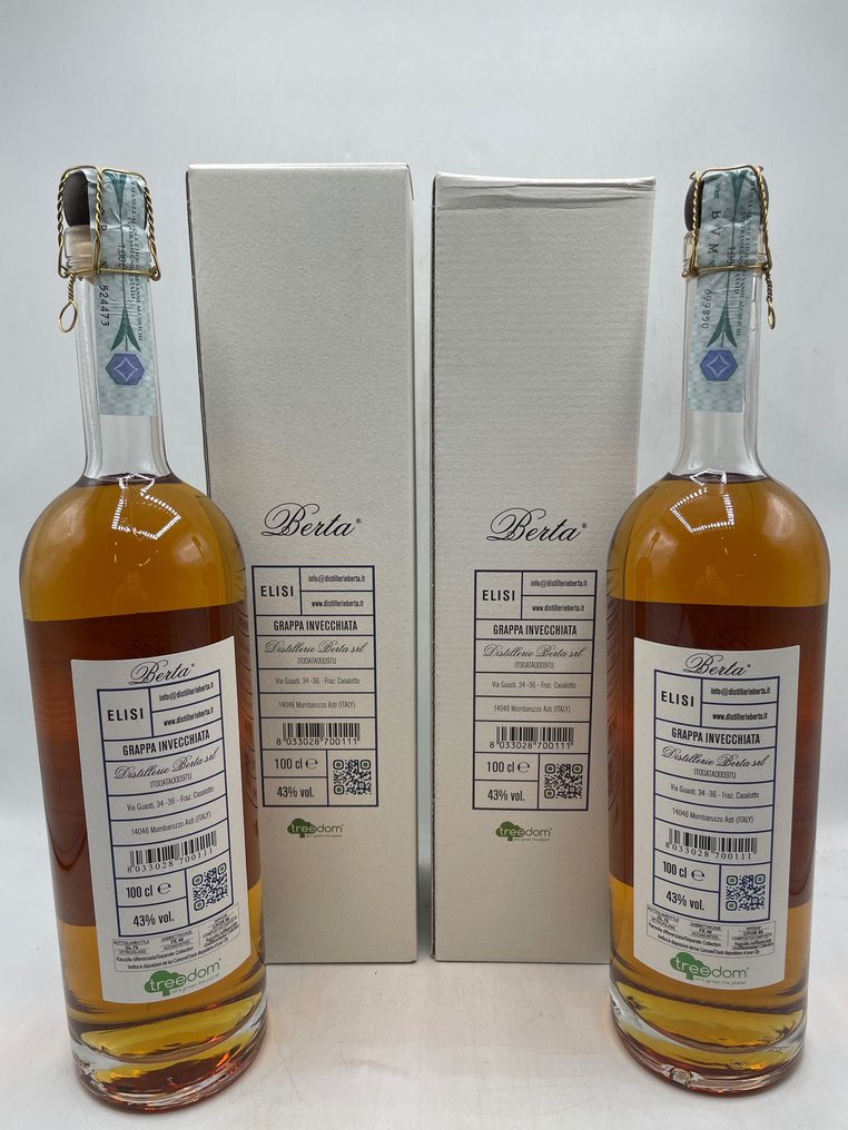 Berta - Grappa Elisi Invecchiata - 1 litr - 2 buteleki #1.2