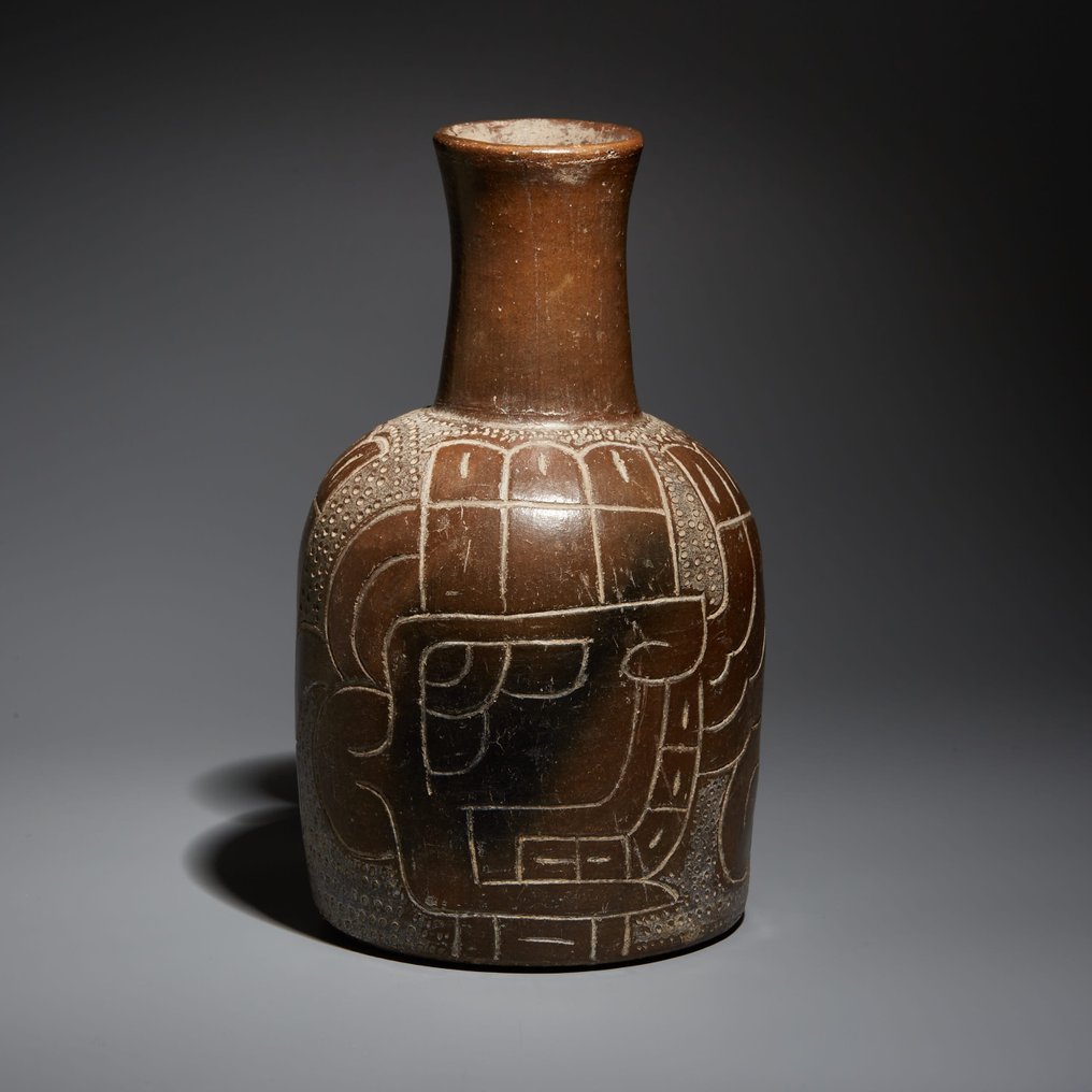 Cupisnique, Perú Terrakotta Viktig cupisnique-flaske, beste stil. 17 cm Høyde. Spansk eksportlisens. TL-test, #1.1