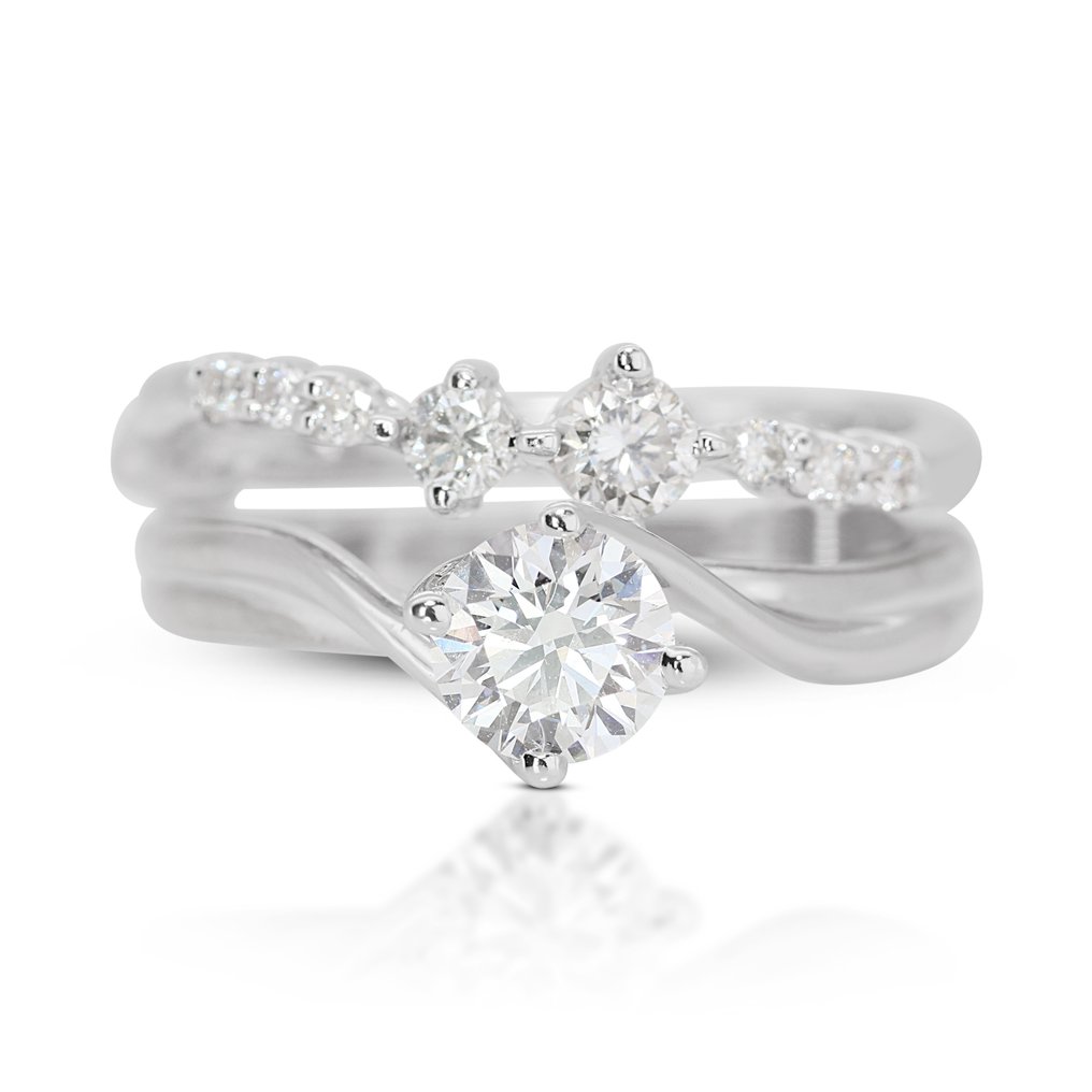 Anello - 14 carati Oro bianco -  0.72 tw. Diamante  (Naturale) - Diamante  #1.1