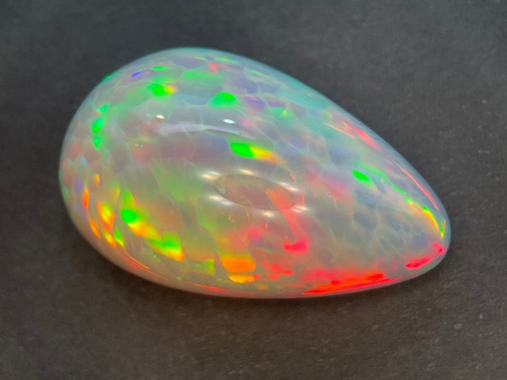 Gris (Orange) + Jeu de couleurs (Vives) opale de cristal - 13.62 ct #1.1
