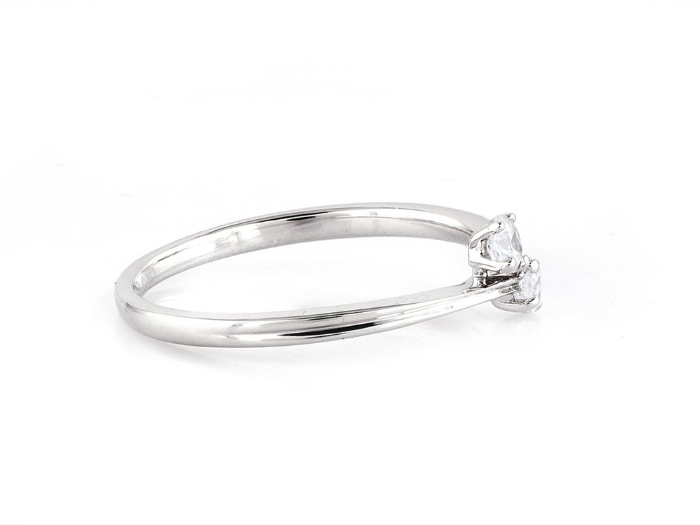Gyűrű - 14 kt. Fehér arany -  0.32 tw. Gyémánt  (Természetes) #3.2