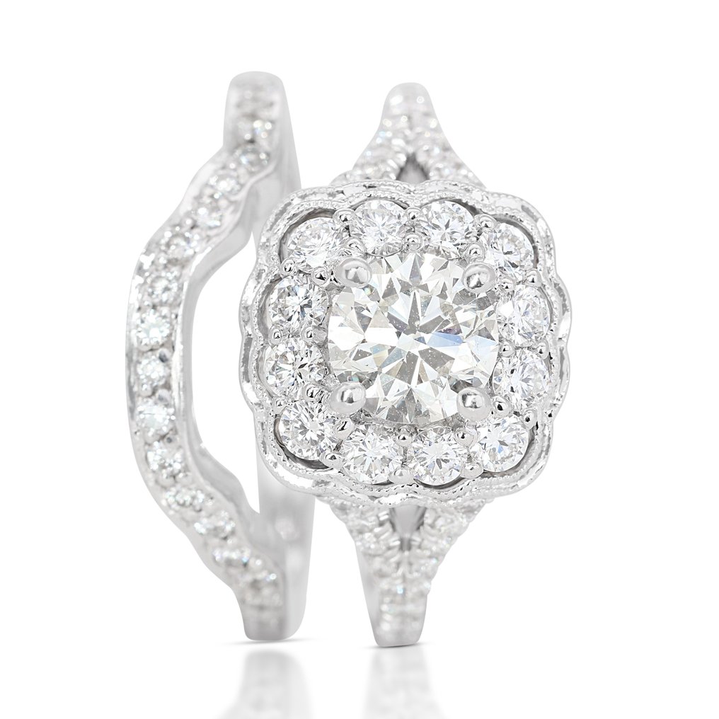 Bague - 18 carats Or blanc -  1.38ct. tw. Diamant  (Naturelle) - Diamant #1.2