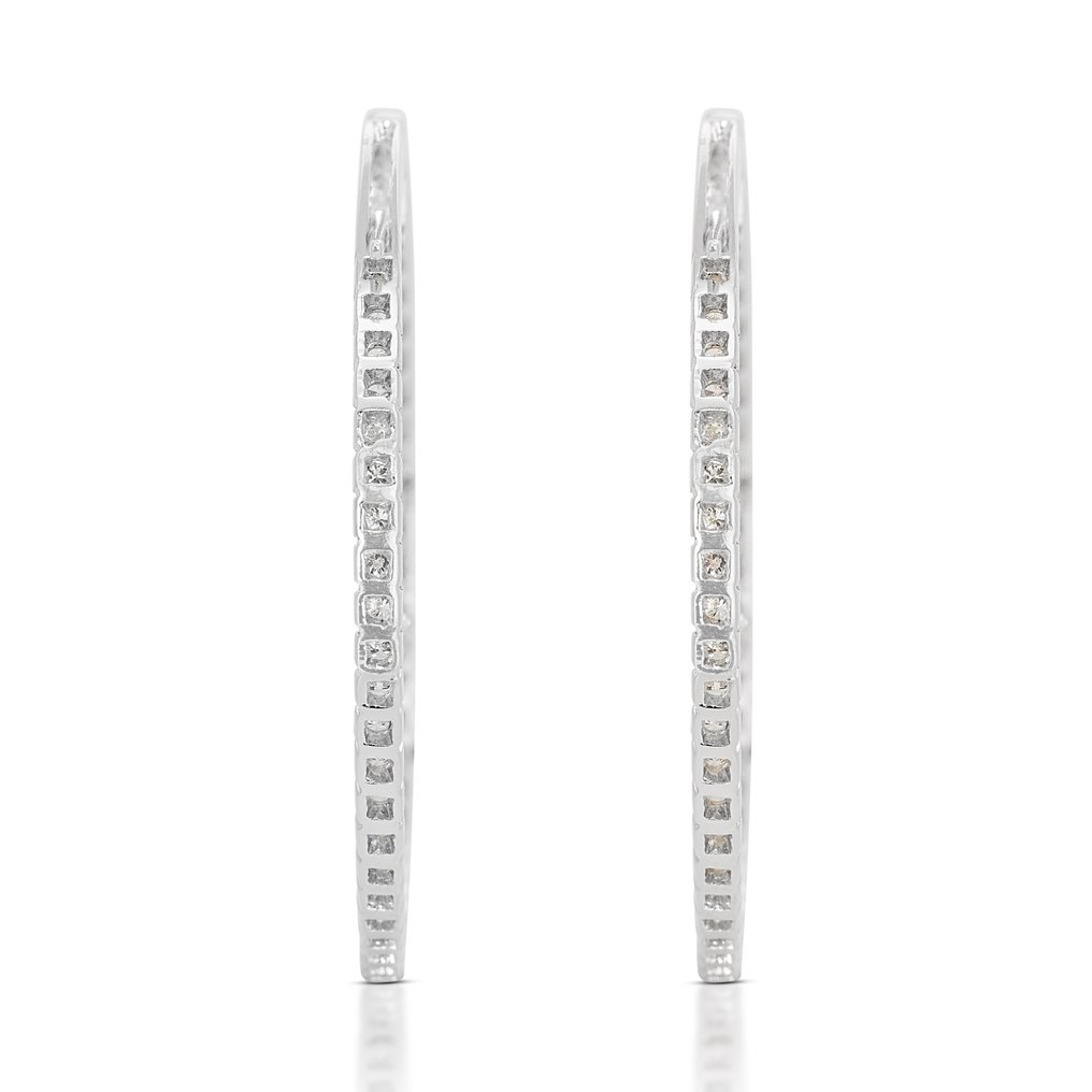 Earrings - 18 kt. White gold -  0.89ct. tw. Diamond  (Natural) #1.2