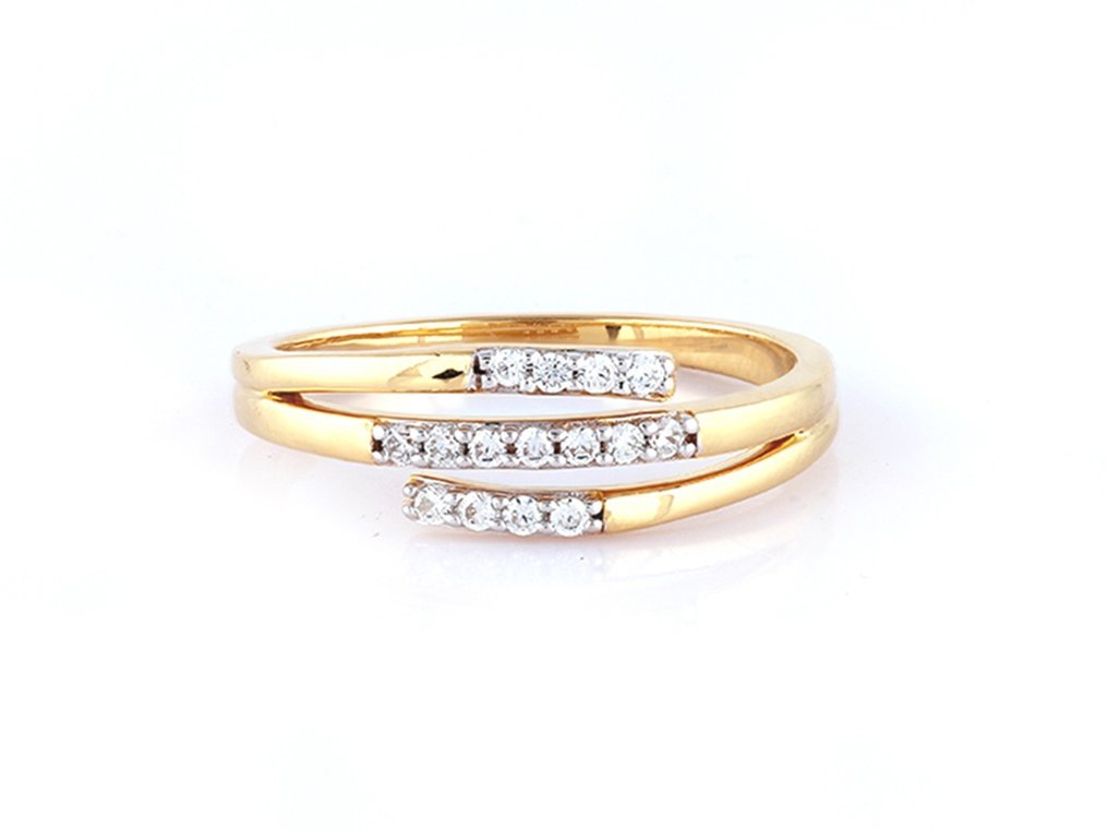 Ring - 18 kt. Yellow gold -  0.16 tw. Diamond  (Natural) #1.1