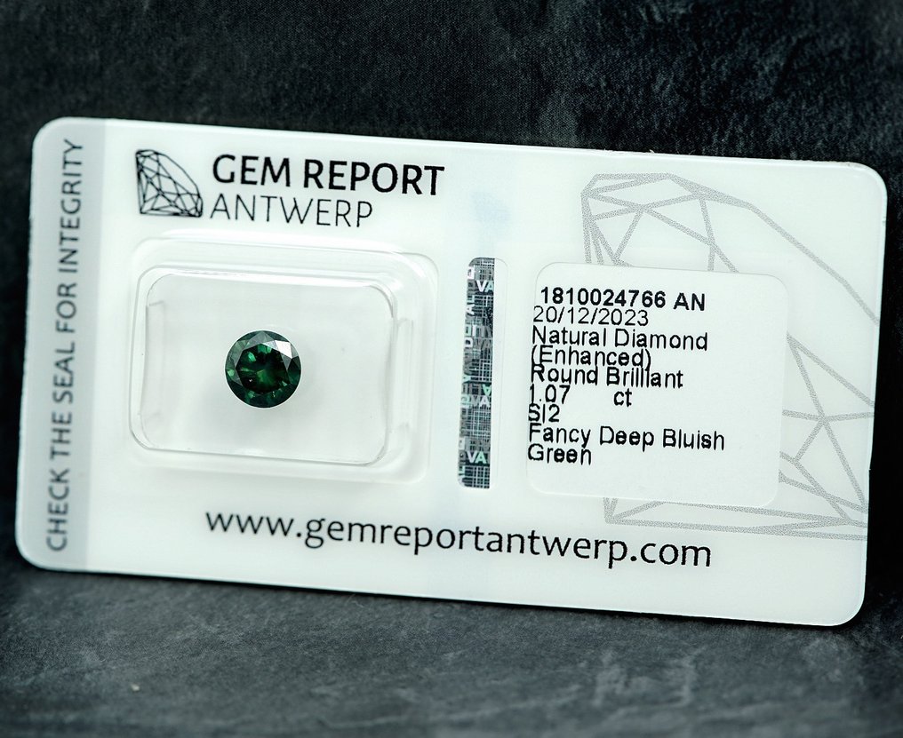 1 pcs Diamant  (Farvebehandlet)  - 1.07 ct - SI2 - Gem Report Antwerp (GRA) #1.0